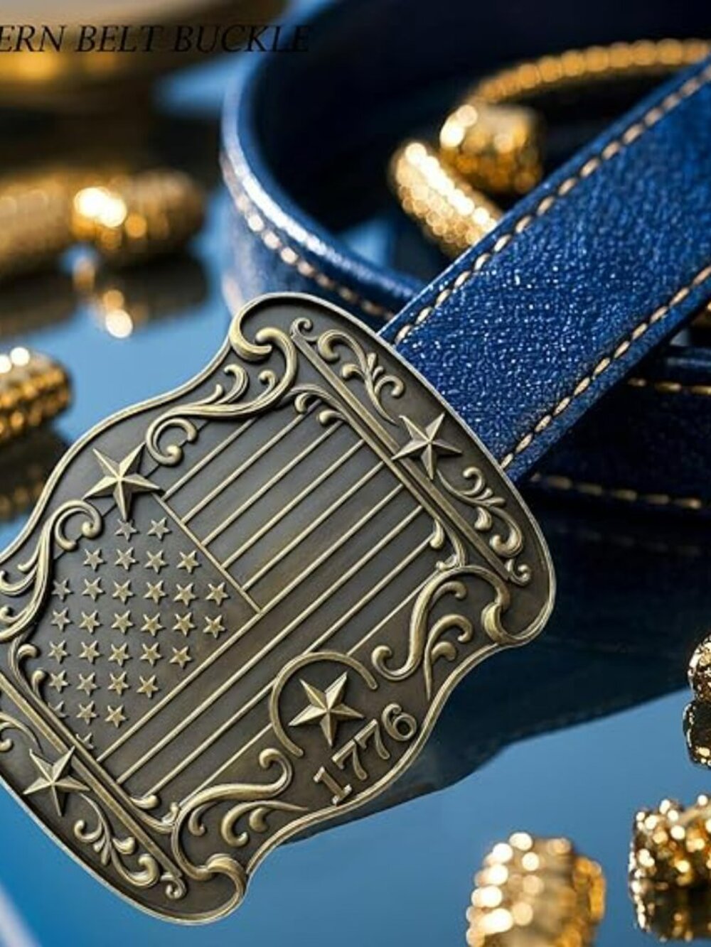NEW American Flag & Stars Cowboy Belt Buckle‎ Americana Men or Women